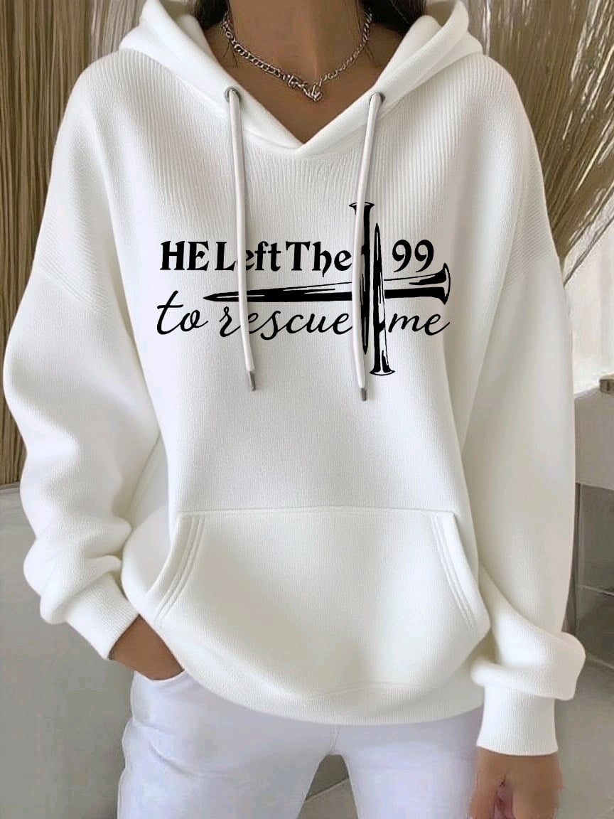 Women's Faith Print Casual Hoodie