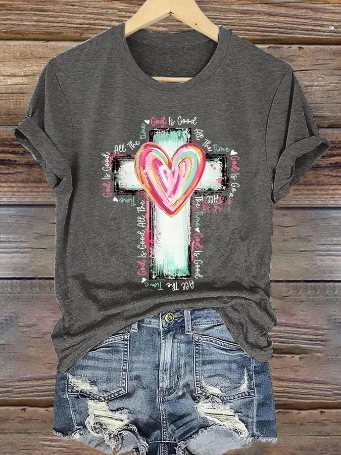 Women'S Casual Faith(God Is Good All The Time) T-Shirt