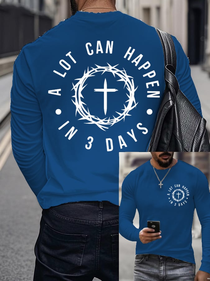 🔥Buy 3 Get 15% Off🔥Men's Raven's A Lot Can Happen In 3 Days Printed Long Sleeve Top