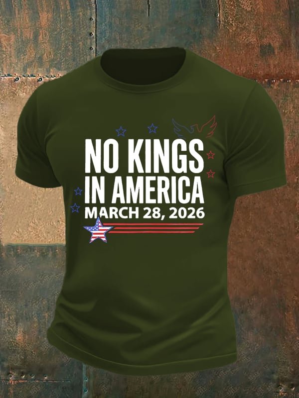 🔥Buy 3 Get 15% Off🔥Men's NO KINGS IN AMERICA Print T-Shirt