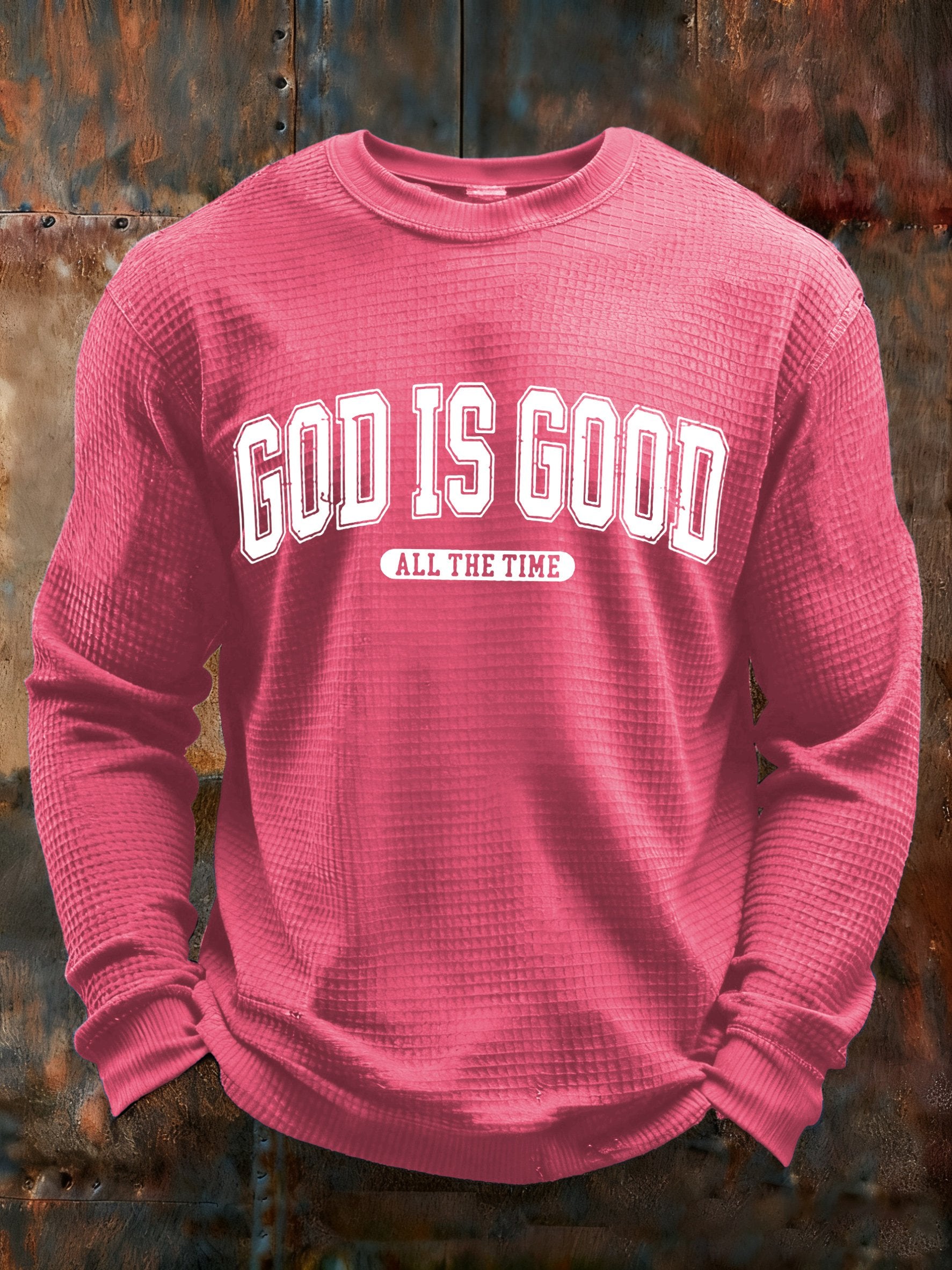 Men's God Is Good All The Time Printed Casual Long-Sleeved Top