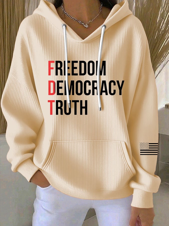 🔥Buy 3 Get 15% Off🔥Women's Casual FDT Freedom Democracy Truth Hoodie
