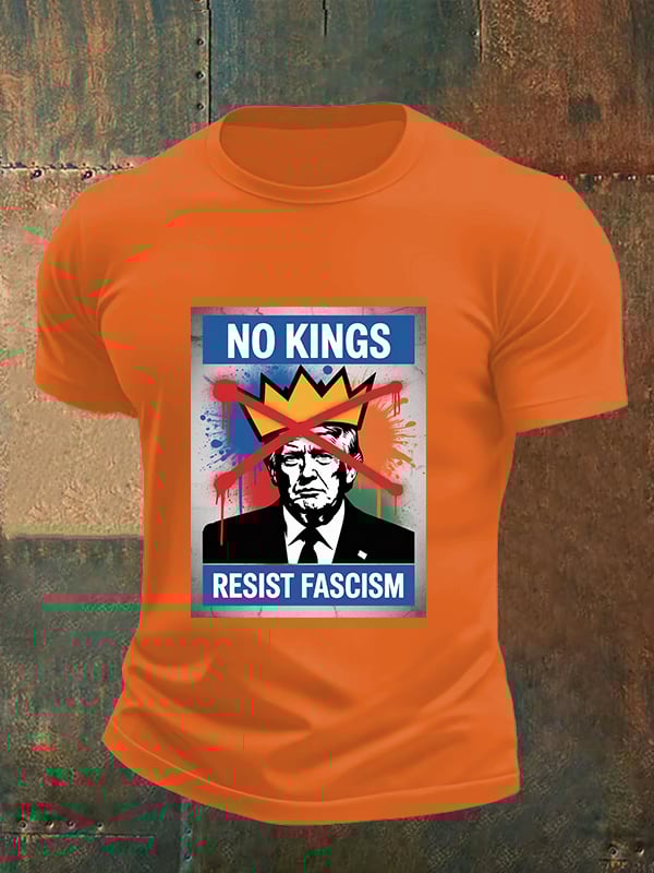 🔥Buy 3 Get 15% Off🔥Men's NO KINGS RESIST FASCISM T-shirt