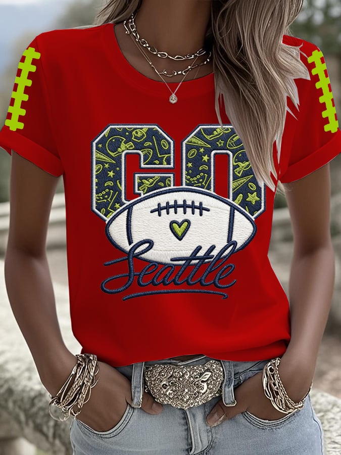 Women's Football Print T-shirt