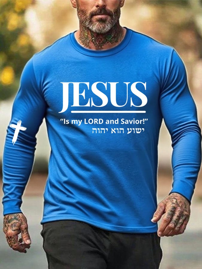 🔥Buy 3 Get 15% Off🔥Men'S Jesus Is My Lord And Savior Print Crew Neck T-Shirt