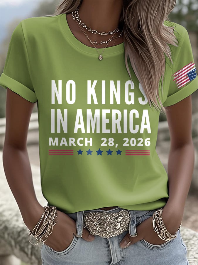 🔥Buy 3 Get 15% Off🔥Retro No Kings In America March 28 2026 Print T-Shirt