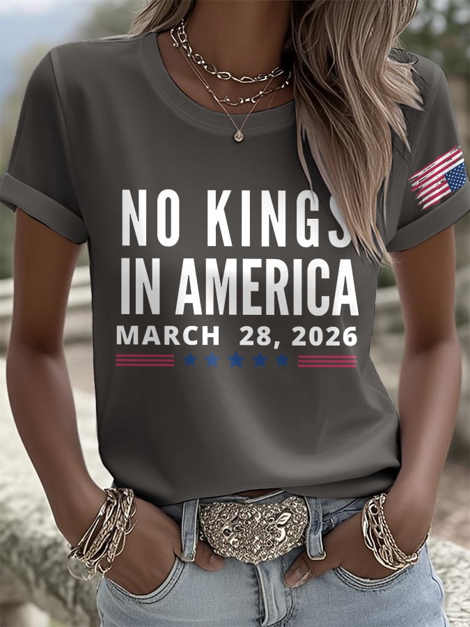 🔥Buy 3 Get 15% Off🔥Retro No Kings In America March 28 2026 Print T-Shirt