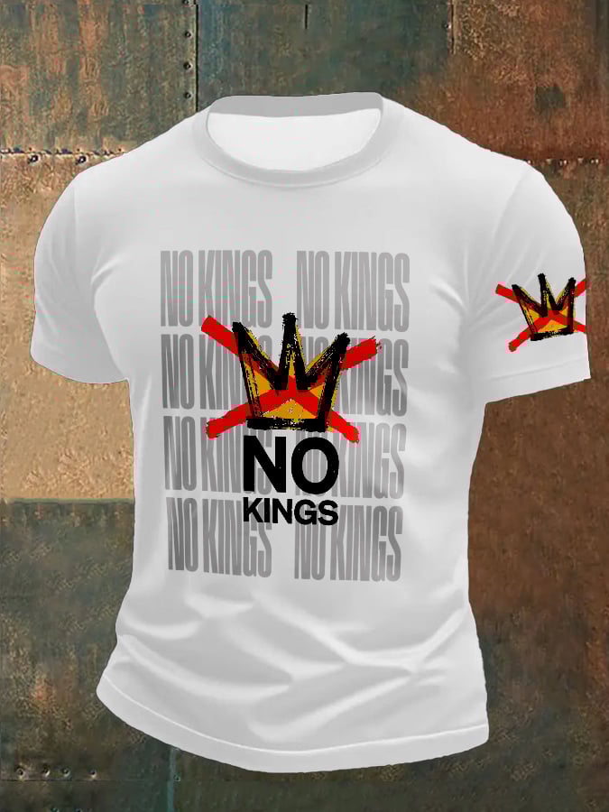 🔥Buy 3 Get 15% Off🔥Men's Retro No Kings In America Print T-Shirt