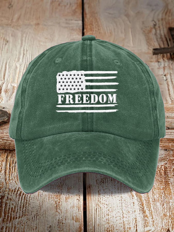 Unisex Freedom American Flag Print Baseball Cap