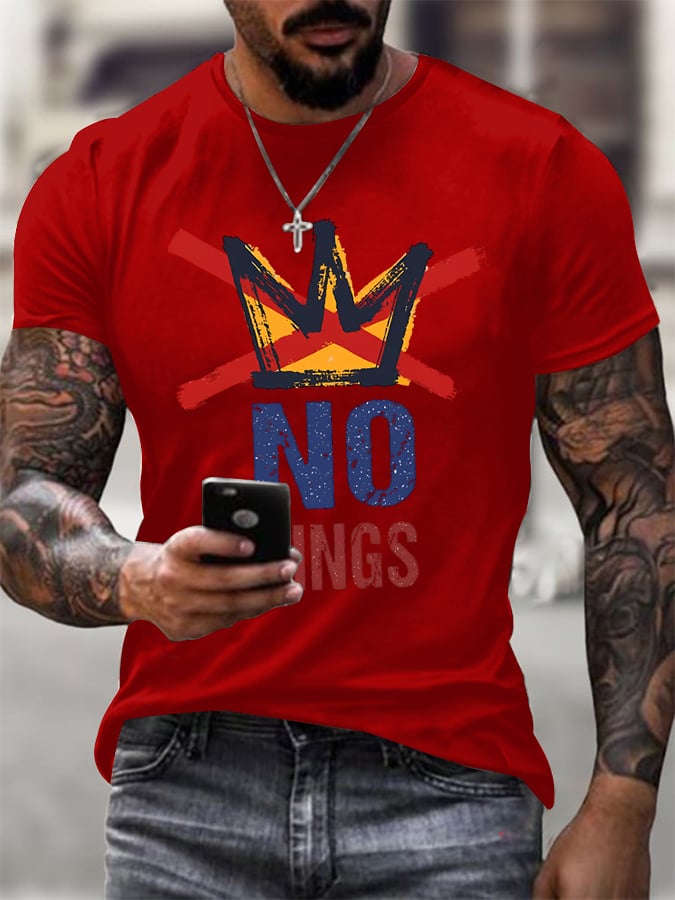 🔥Buy 3 Get 15% Off🔥Men's No KINGS Retro Graphic Print T-Shirt