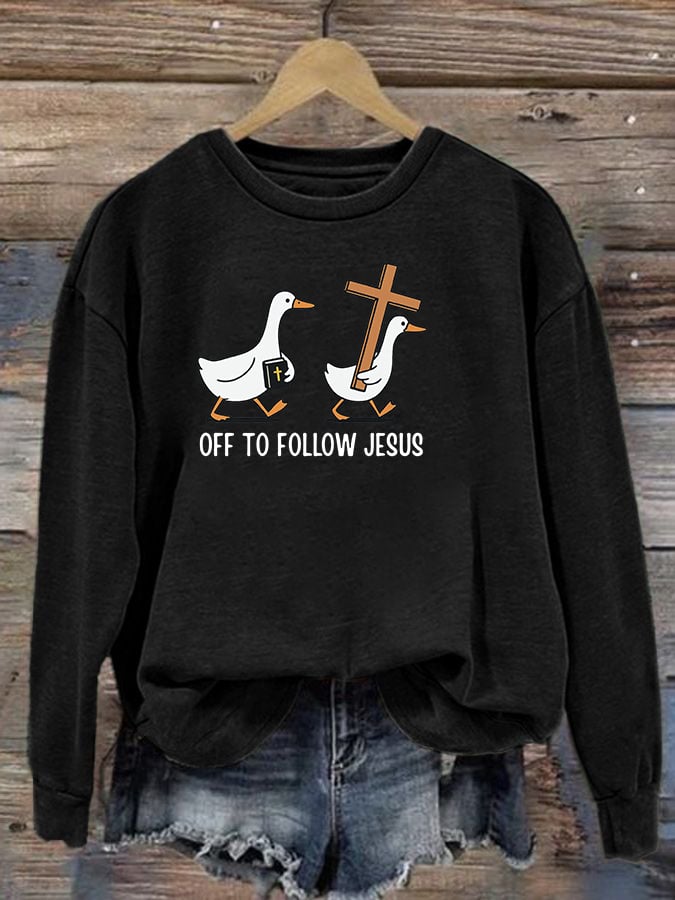 Women's OFF TO FOLLOW JESUS printed Sweatshirt