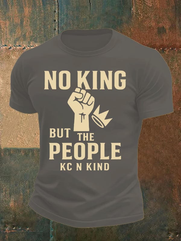 🔥Buy 3 Get 15% Off🔥Men's no king but the people KC N kind print T-Shirt