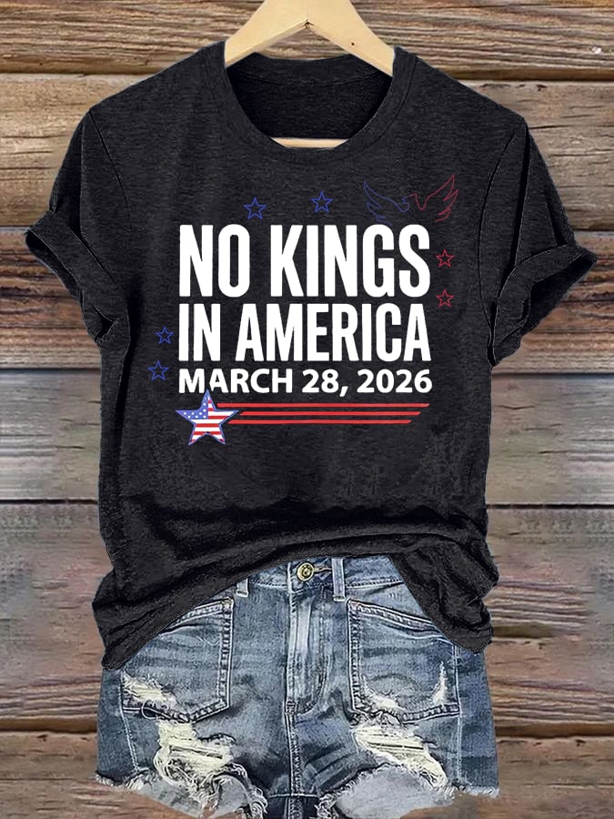 🔥Buy 3 Get 15% Off🔥Women's NO KINGS IN AMERICA Print T-Shirt