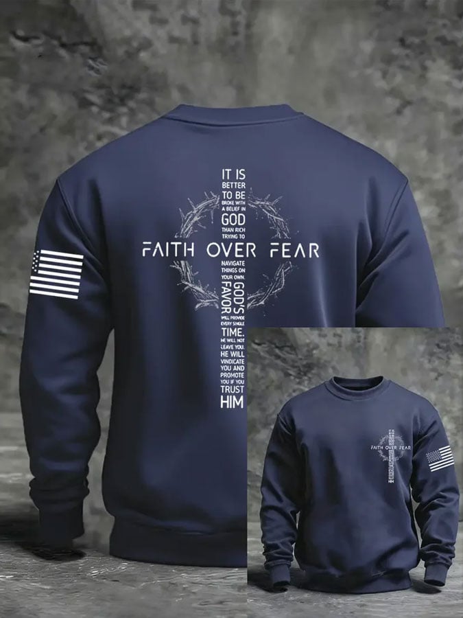 Men's Faith Print Casual Sweatshirt