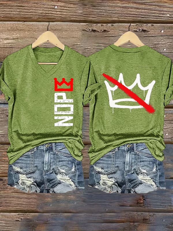 🔥Buy 3 Get 15% Off🔥Women's Nope, No Kings In America Print T-shirt