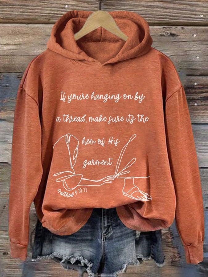 Women's Faith Hem of His Garment Print Hoodie