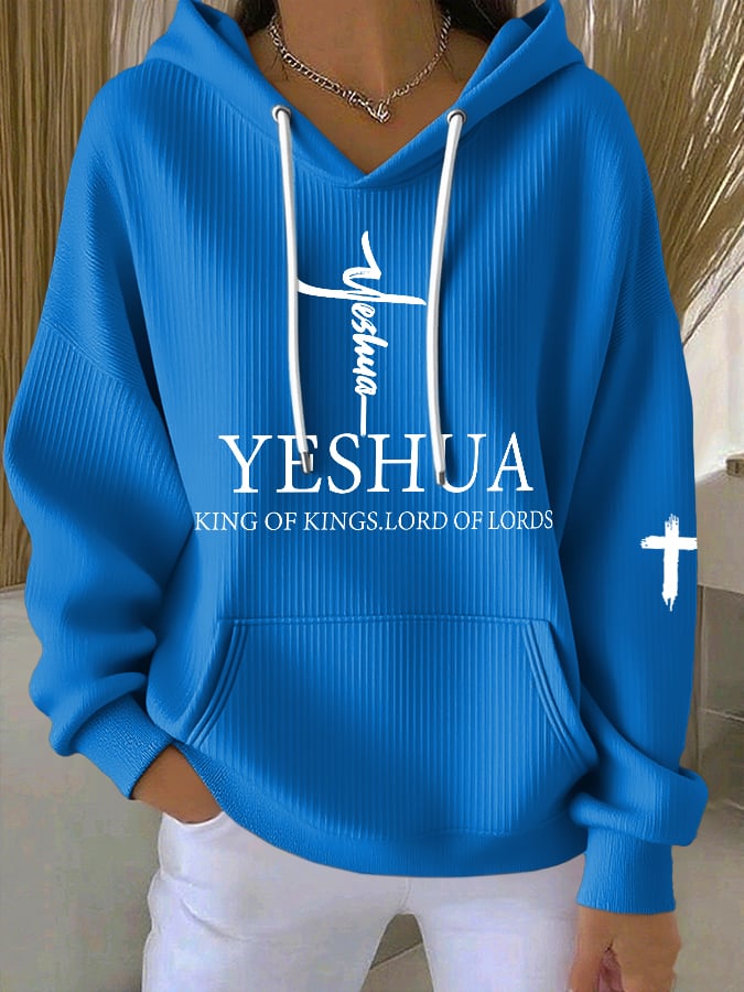 Women's Casual Faith Ribbed Hoodie