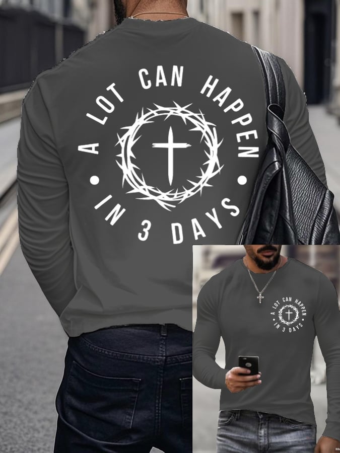 🔥Buy 3 Get 15% Off🔥Men's Raven's A Lot Can Happen In 3 Days Printed Long Sleeve Top