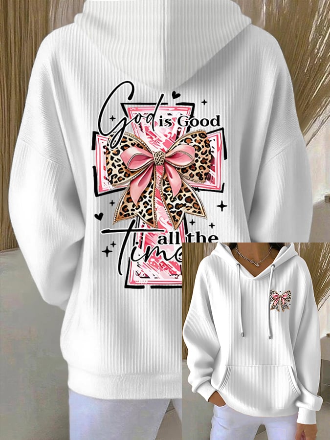 Women's God Is Good All The Time Print Casual Hoodie Sweatshirt