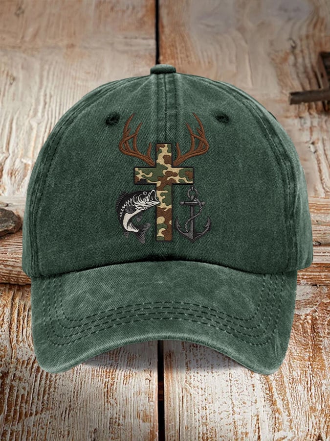 Unisex Retro Faith Fishing Hunting Hat