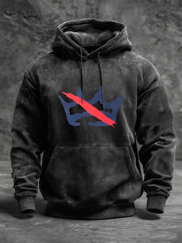 🔥Buy 3 Get 15% Off🔥Men's Vintage No Kings Crown Print Hoodie