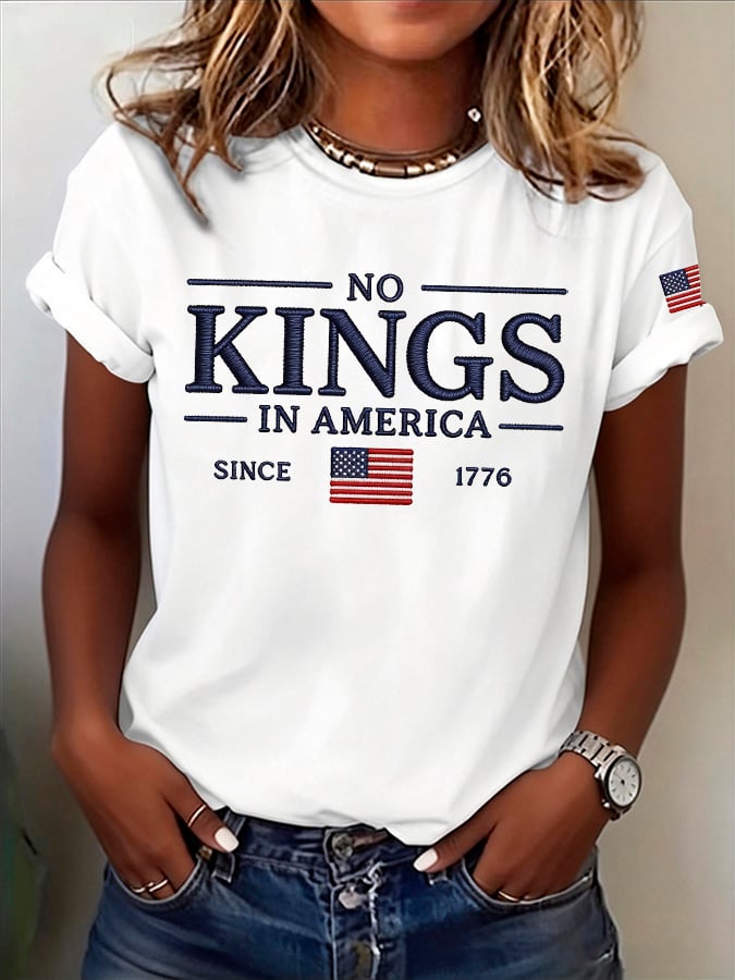 🔥Buy 3 Get 15% Off🔥Women's No Kings Print T-Shirt