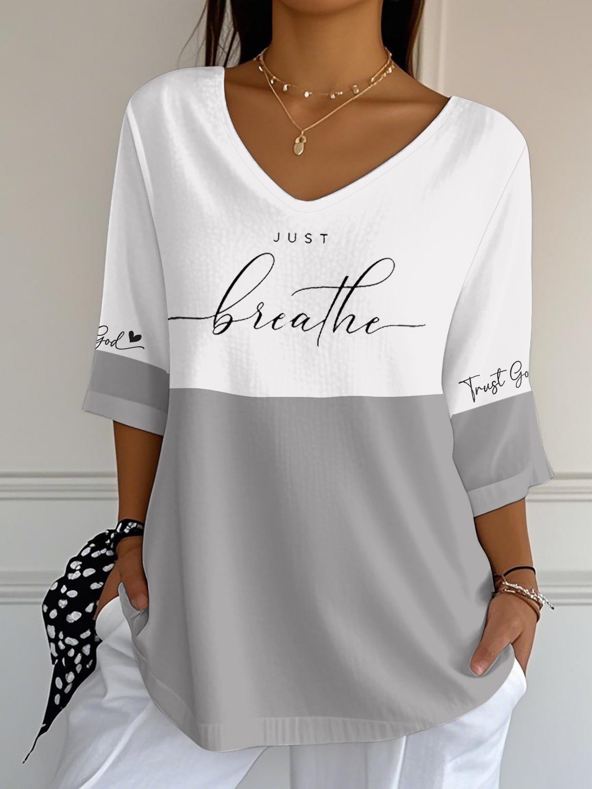 Women's Trust God Just Breath Long Bubble Shirt