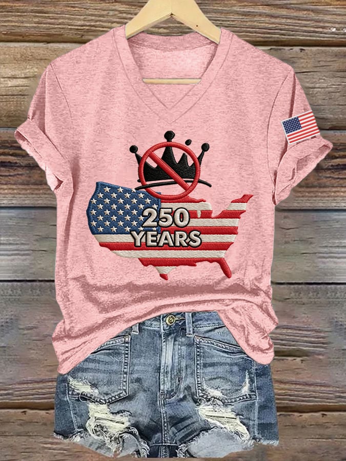 🔥Buy 3 Get 15% Off🔥Women's No Kings In America Print V Neck T-shirt