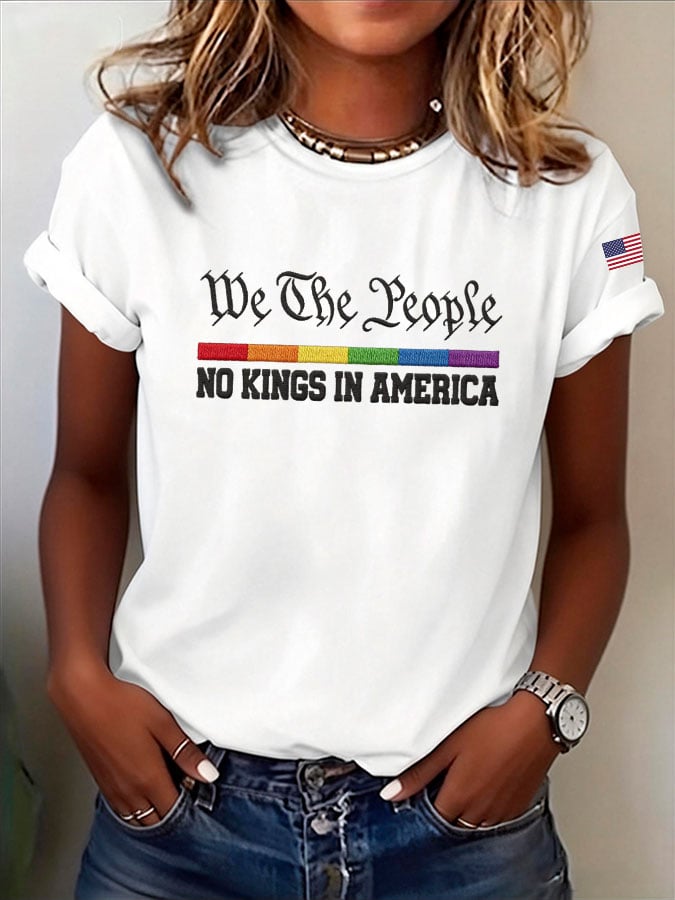🔥Buy 3 Get 15% Off🔥Women's NO KINGS IN AMERICA Print T-Shirt