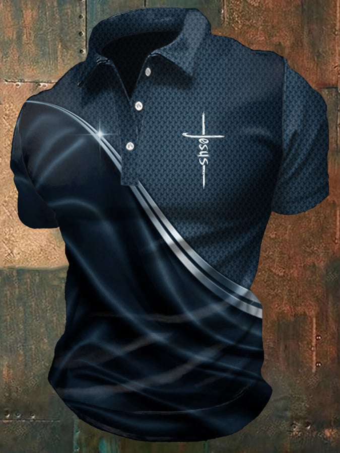 🔥Buy 3 Get 15% Off🔥Men's Casual Christian Print Polo Shirt