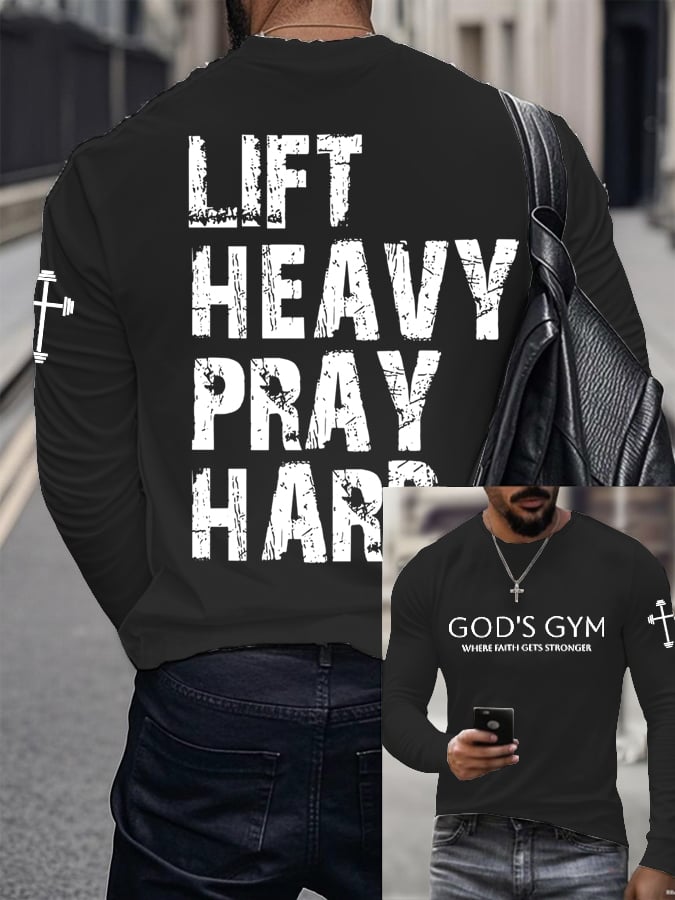 🔥Buy 3 Get 15% Off🔥Men's Raven's Gym Faith Printed Long Sleeve Top