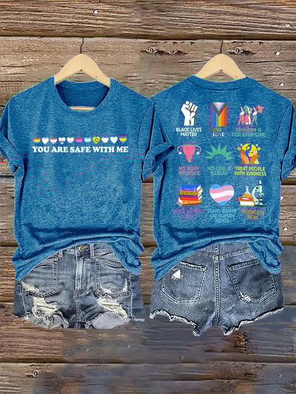 Women's You are safe with me Printed T-Shirt
