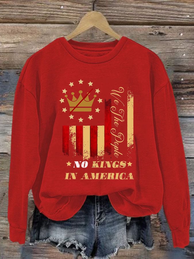 🔥Buy 3 Get 15% Off🔥Women's No Kings In America Printed Sweatshirt