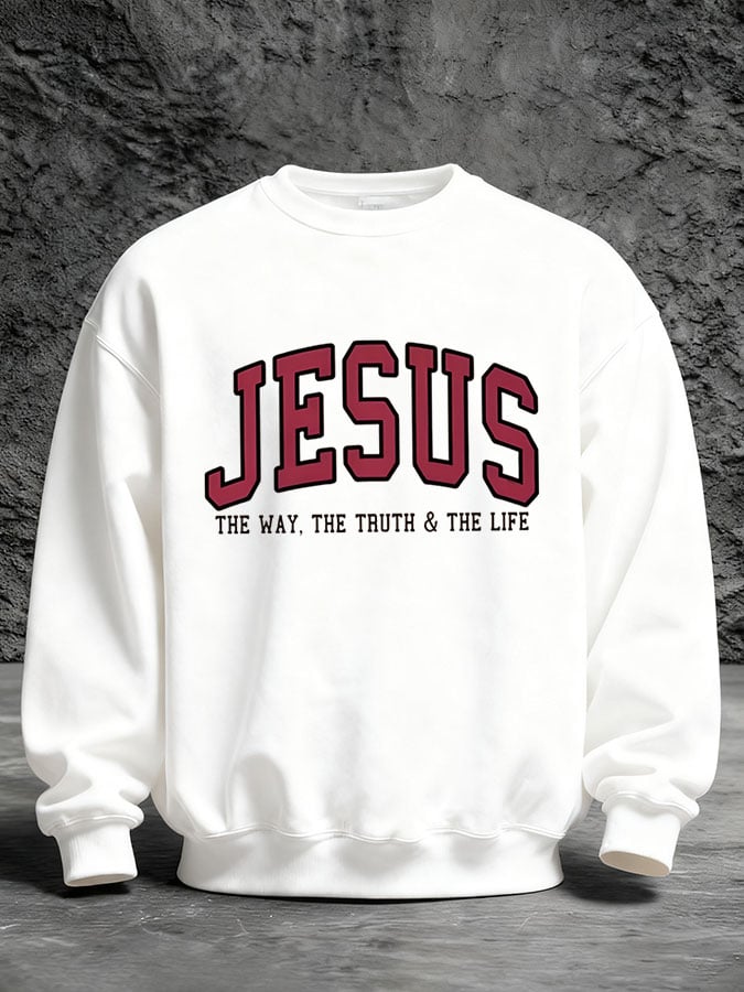Men's JESUS THE WAY. THE TRUTH & THE LIFE. Print Casual Sweatshirt