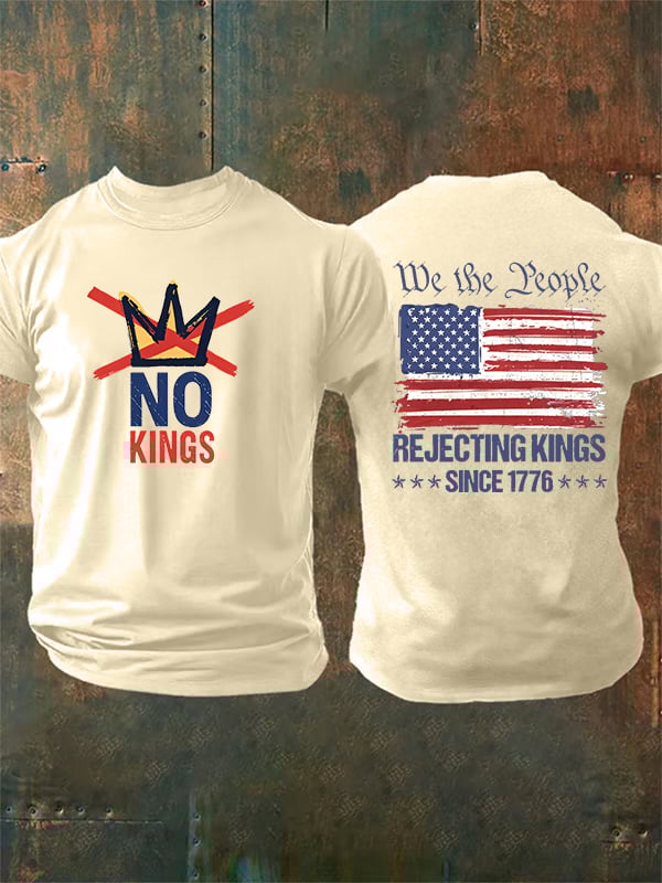 🔥Buy 3 Get 15% Off🔥Men's No Kings, Rejecting Kings Since 1776, We The People T-Shirt