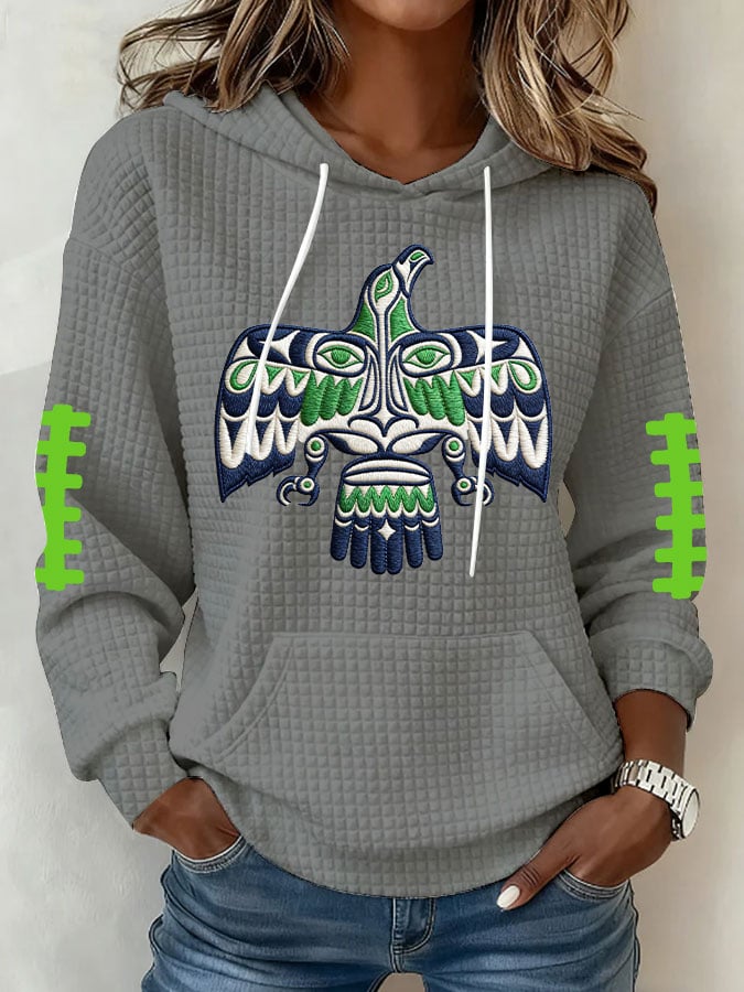 Women's Football Print Hoodie Sweatshirt