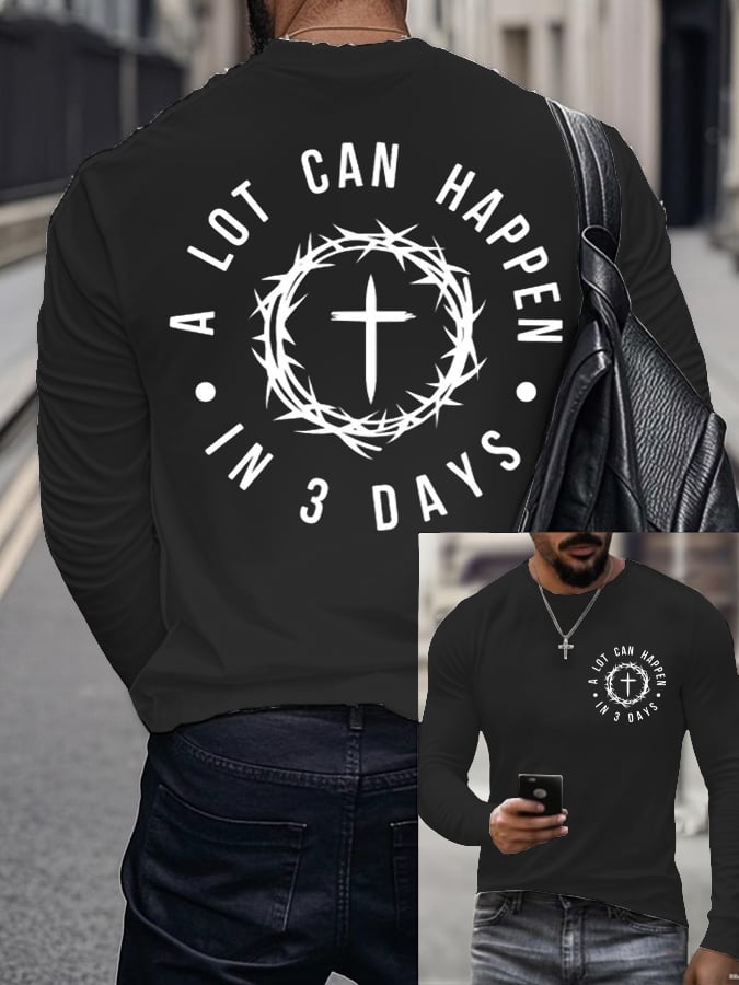 🔥Buy 3 Get 15% Off🔥Men's Raven's A Lot Can Happen In 3 Days Printed Long Sleeve Top