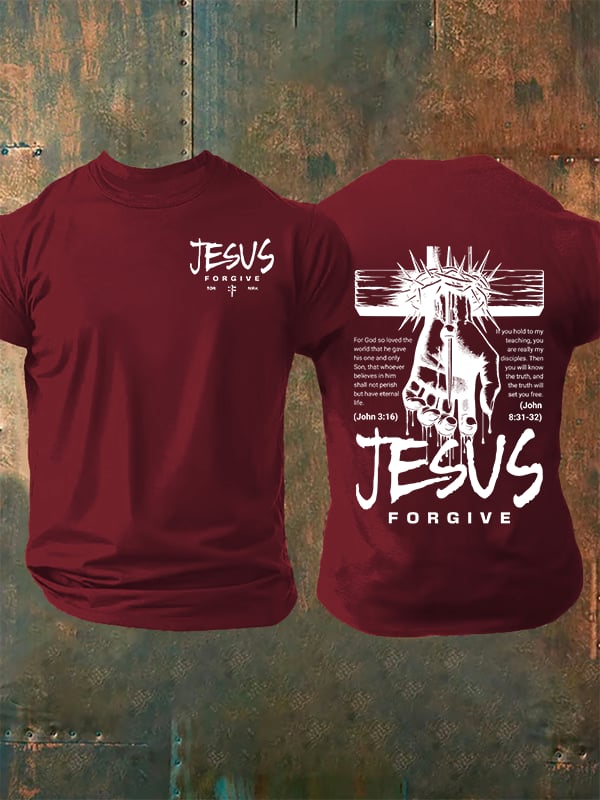 Men's Jesus Loves You Chirtsian printing T-Shirt