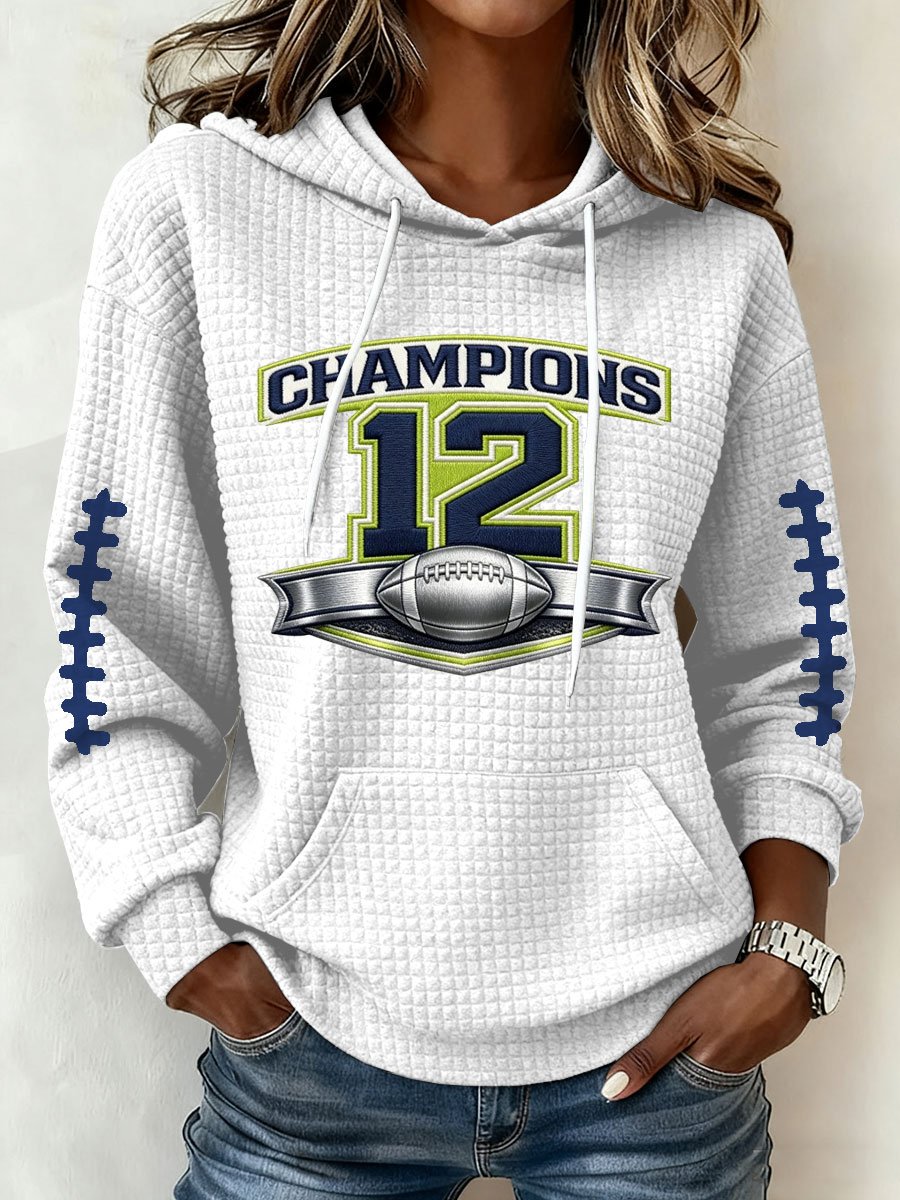Women's Football Print Hoodie Sweatshirt