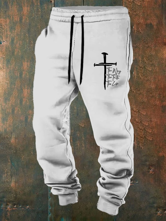 🔥Buy 3 Get 15% Off🔥Men's Jesus The Way The Truth The Life Print Casual Trousers