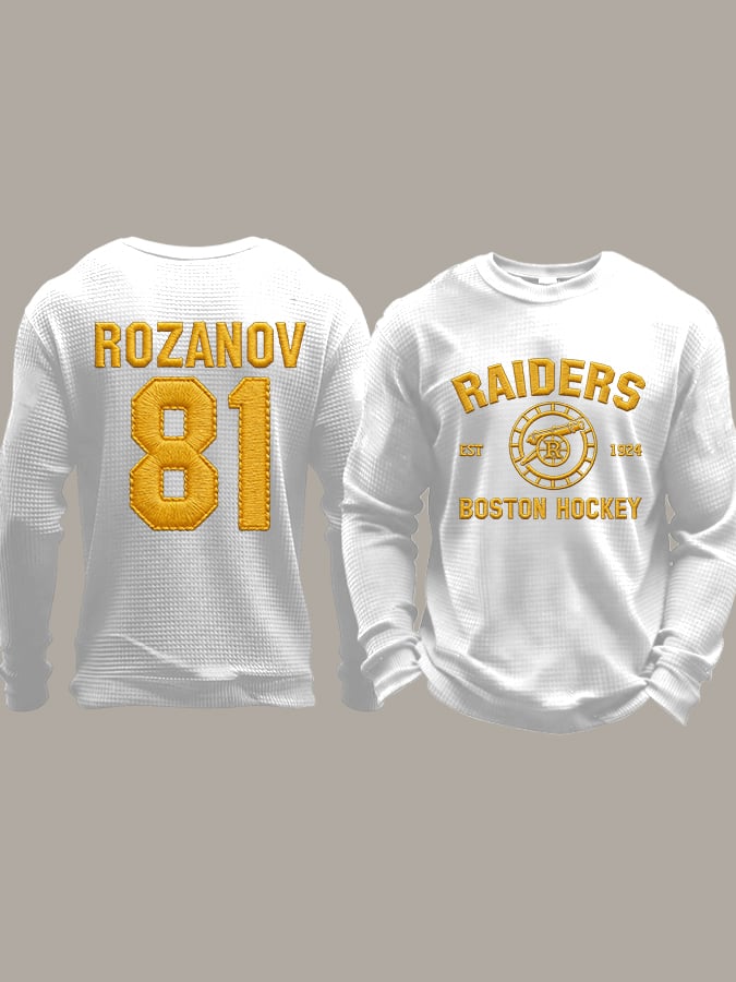 Men's Stupid Canadian wolf bird Print Long-Sleeved T-Shirt