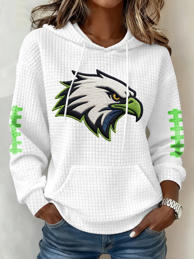 Women's Football Print Hoodie Sweatshirt