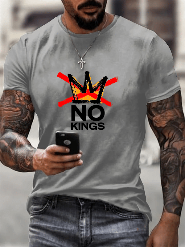 🔥Buy 3 Get 15% Off🔥Men's No Kings in America print T-Shirt