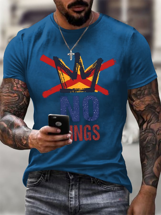 🔥Buy 3 Get 15% Off🔥Men's No KINGS Retro Graphic Print T-Shirt