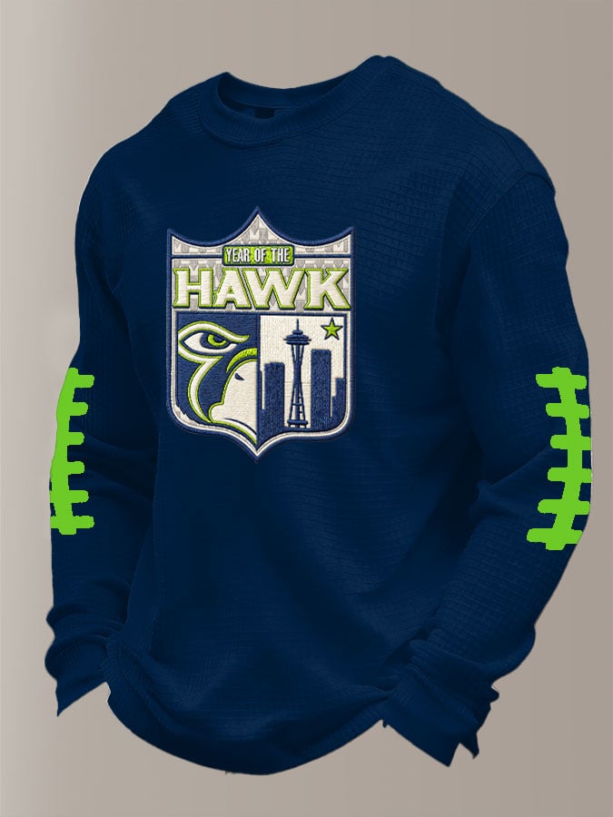 Men's Football Printed Waffle Top