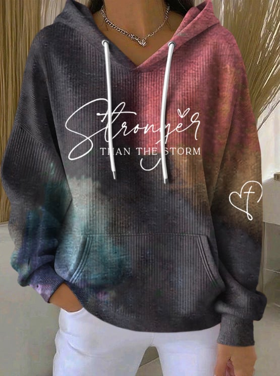Women's Stronger Than The Storm Print Hoodie