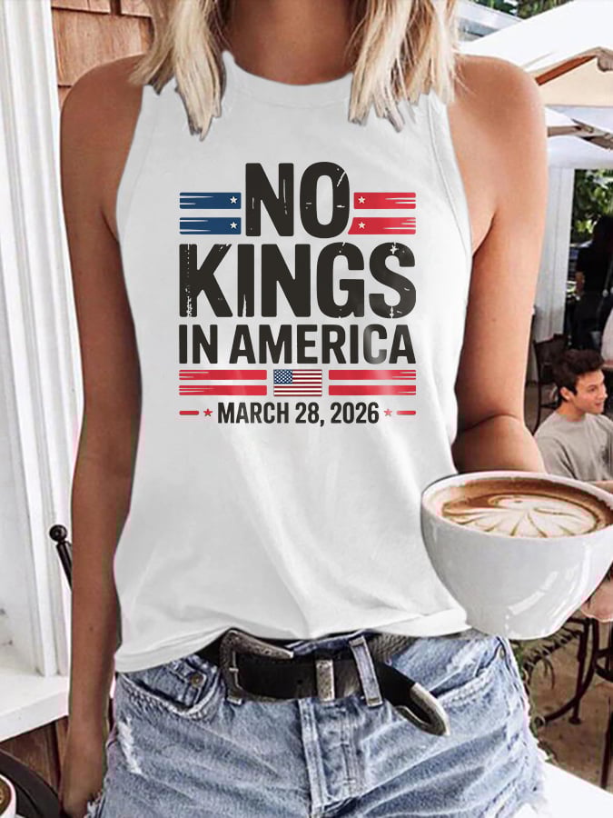 🔥Buy 3 Get 15% Off🔥Retro No Kings In America March 28 2026 Print Tops Tank