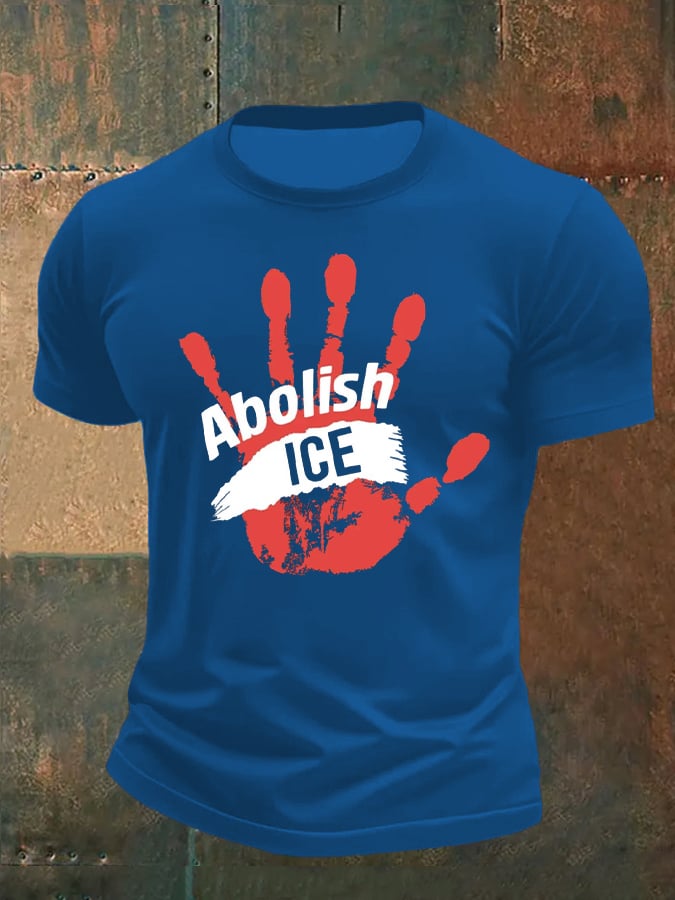 Men's Abolish ICE Casual Printed T-shirt