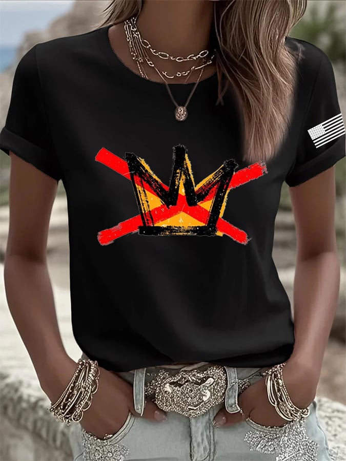 🔥Buy 3 Get 15% Off🔥Women's No Kings Printed Casual T-shirt