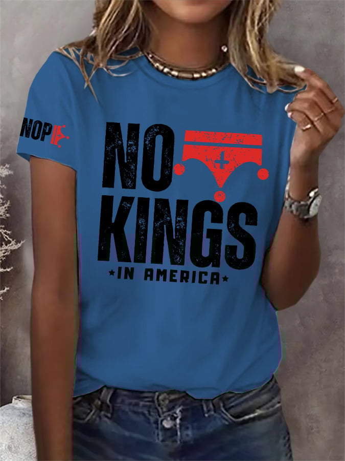 🔥Buy 3 Get 15% Off🔥Retro No Kings In America Print T-Shirt